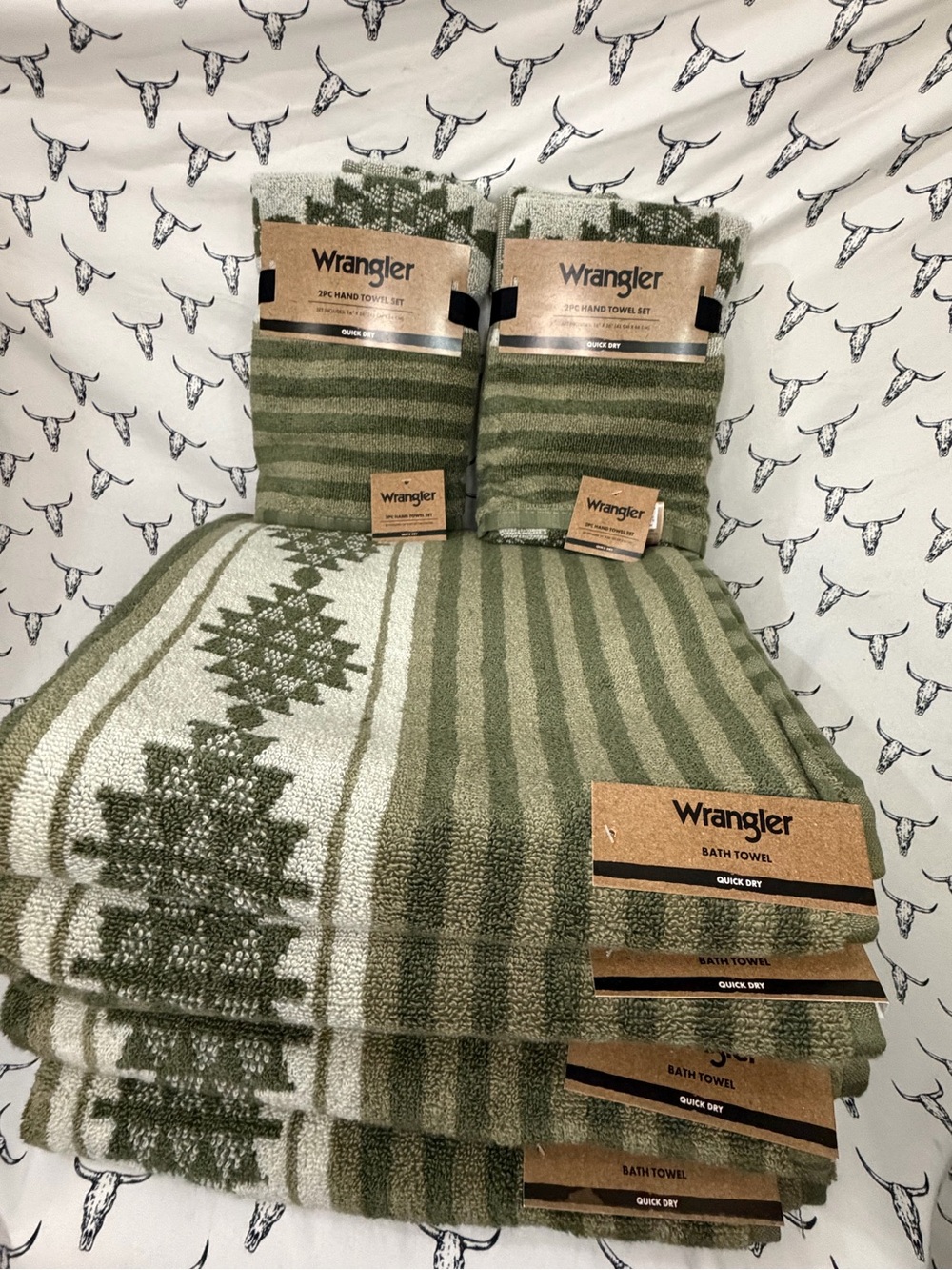 Wrangler bath towel set